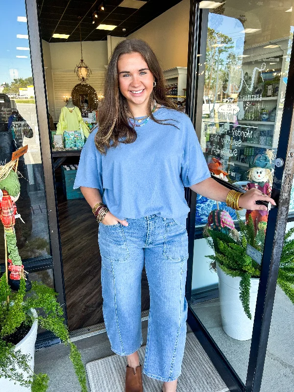 Weekend Bargains to Grab Ella Basic Tee: Blue
