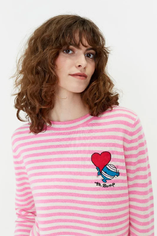 Super Sale Pink Stripe Wool-Cashmere Mr. Bump Sweater