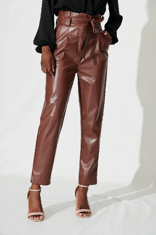 Buy Now Riley Pant In Chocolate Leatherette