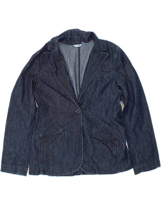 Best Bargains IZOD Womens Denim Jacket UK 14 Medium Navy Blue Cotton