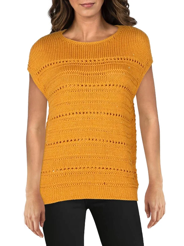 Today Only Womens Silk Blend Eyelet Sweater