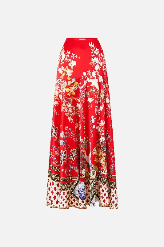 Discount Extravaganza FLARED SKIRT WITH SPLIT LISBOA LUXE