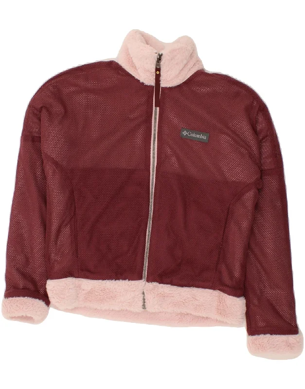 Extra Savings COLUMBIA Womens Oversized Reversible Jacket UK 6 XS Maroon Polyester