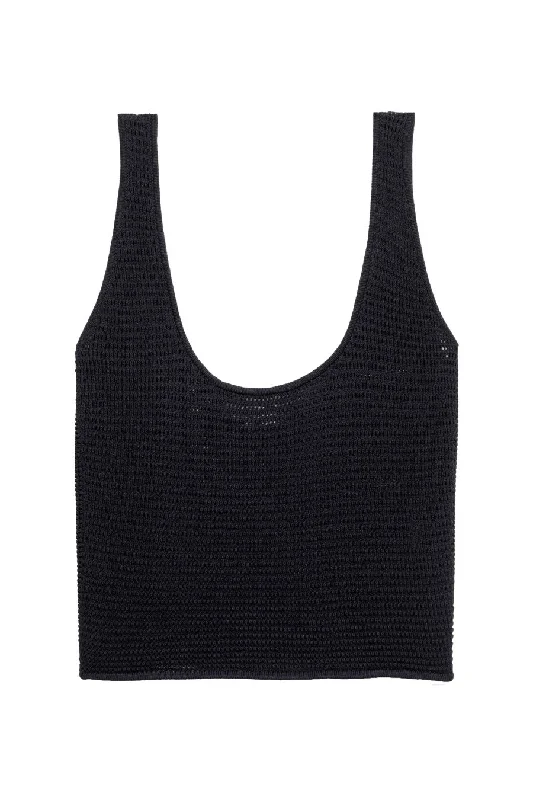 Discount Deals Frame Denim Crochet Tank Top - Black