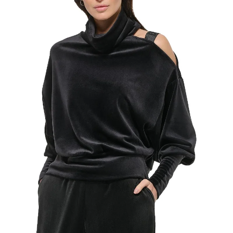 Price Cut Womens Cutout-Shoulder Shirt Turtleneck Sweater