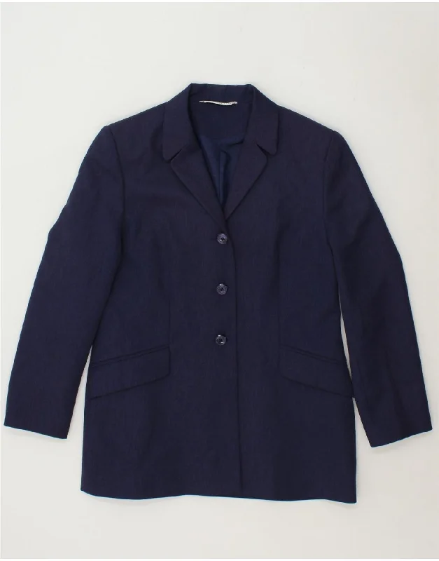 Amazing Deals ST. BERNARD Womens 3 Button Blazer Jacket UK 14 Large Navy Blue Polyester