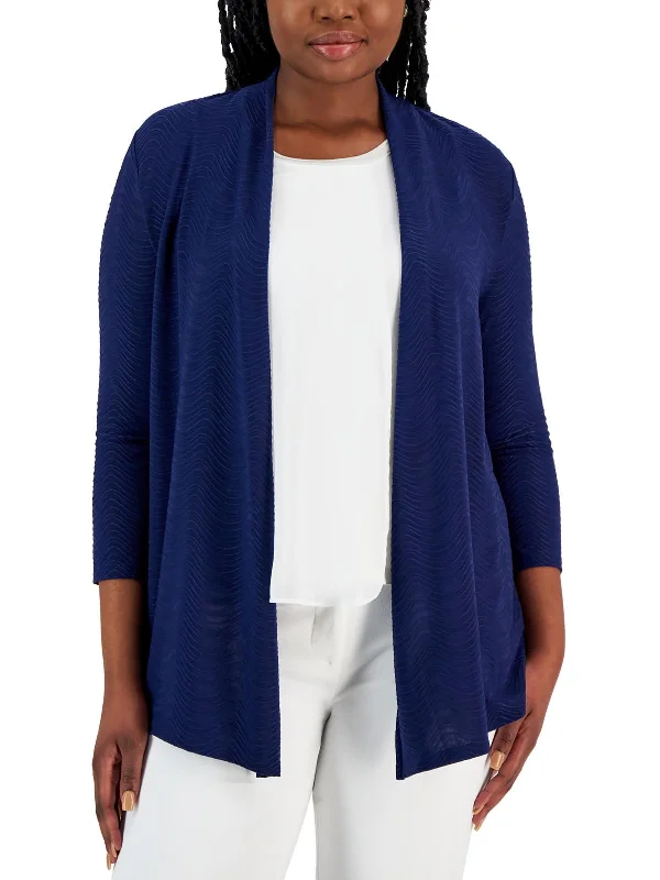 Weekend Savings Sensation Womens Ribbed Open Front Cardigan Sweater