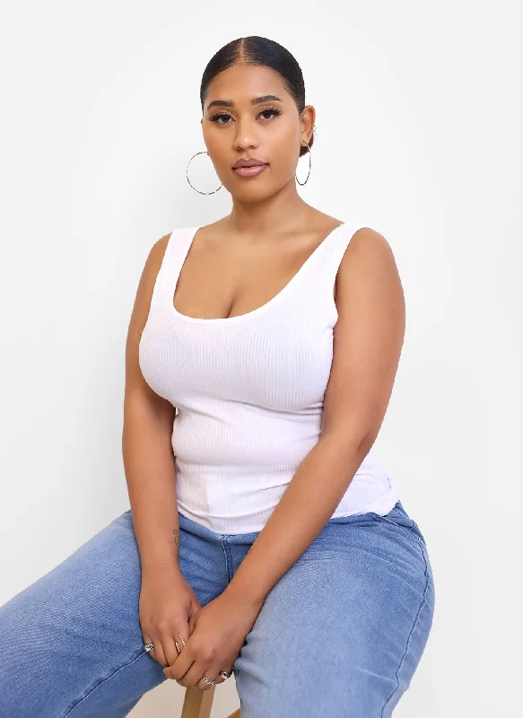One-Day Only Essential Ribbed Tank Top - White