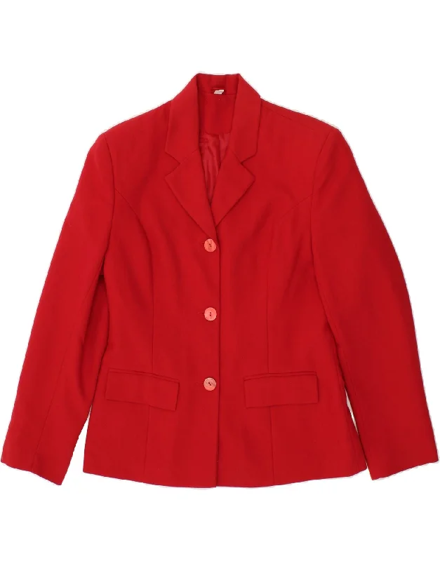 Exclusive Preview CLASSICS Womens 3 Button Blazer Jacket UK 12 Medium Red