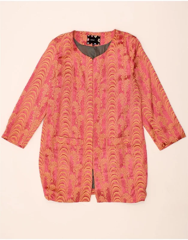 Year-End Clearance VINTAGE Womens Blazer Jacket UK 18 XL Pink Floral Cotton