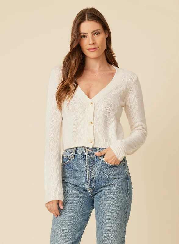 Online Only James Cashmere Cardigan - Ivory