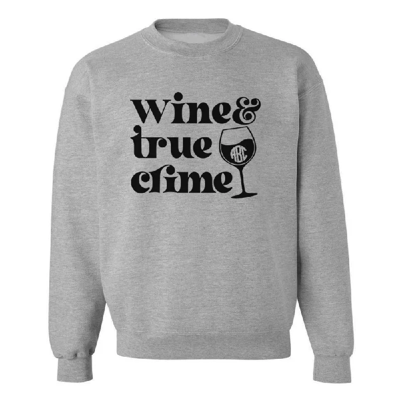 Weekend Bargains to Snag Monogrammed 'Wine & True Crime' Crewneck Sweatshirt