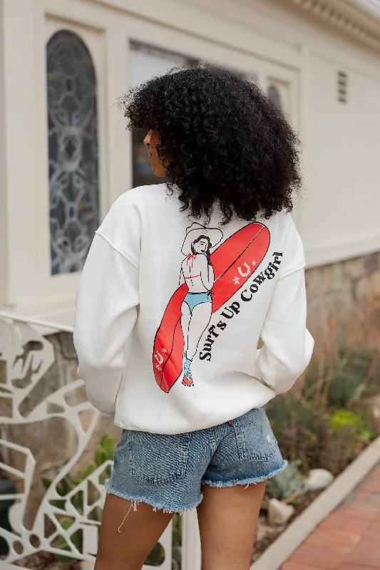 Last Chance Surfing Cowgirl Oversized Graphic Sweatshirt