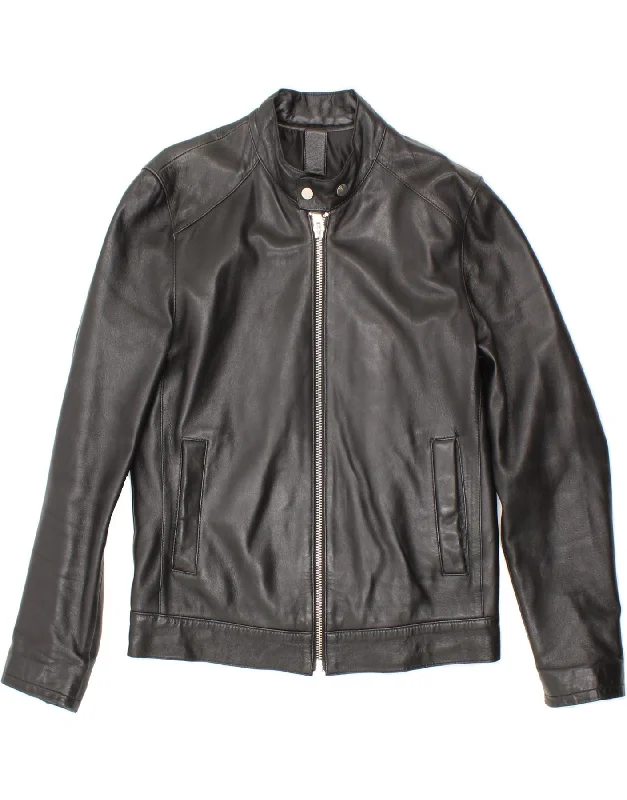 Steals and Deals CONBIPEL Womens Leather Jacket IT 46 Large Black Leather