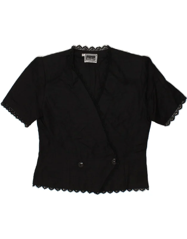 Weekend Extravaganza: Shop Now LUISA SPAGNOLI Womens Short Sleeve Blazer Jacket IT 44 Medium Black Weekend Extravaganza: Shop Now LUISA SPAGNOLI Womens Short Sleeve Blazer Jacket IT 44 Medium Black