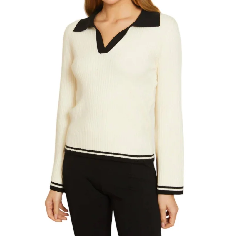 The Best Deal Quincy Sweater In Ivory/black