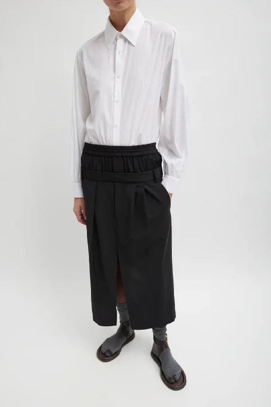 Mega Sale Tibi Gossamer Stripe Bishop Sleeve Shirt - White