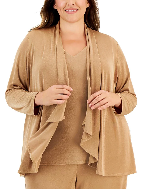 Limited Time Plus Womens Open Front Long Sleeve Cardigan Sweater