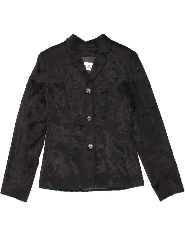 Fantastic Offers VINTAGE Womens 3 Button Blazer Jacket UK 10 Small Black Cotton