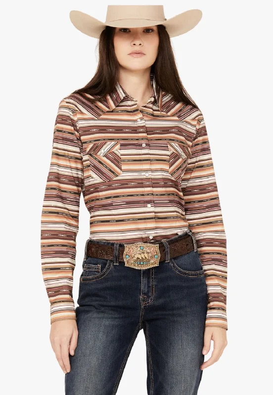Today’s Deal Rough Stock Womens Aztec Snap Long Sleeve Shirt