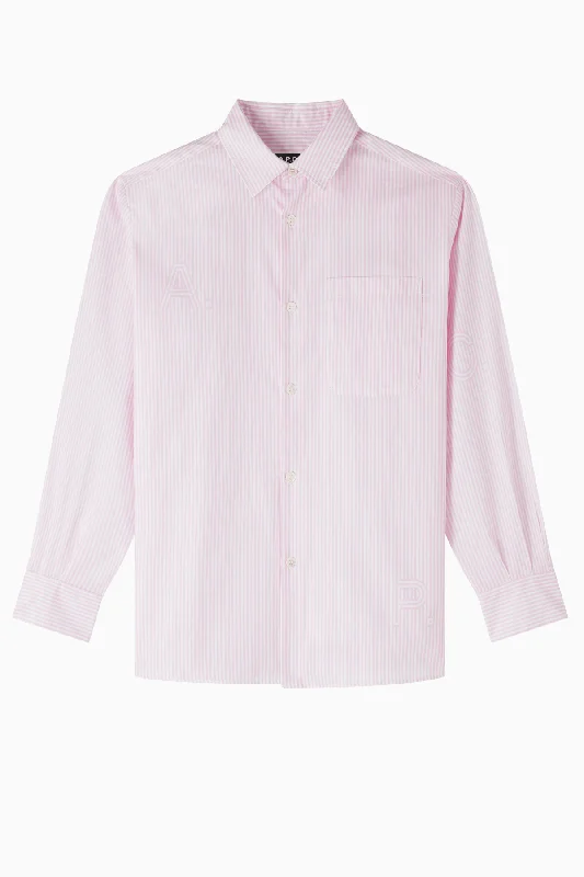 Early Access A.P.C. Sela Striped Logo Shirt - Pink
