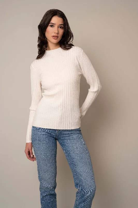 Special Discount Mock Neck Ribbed Pullover