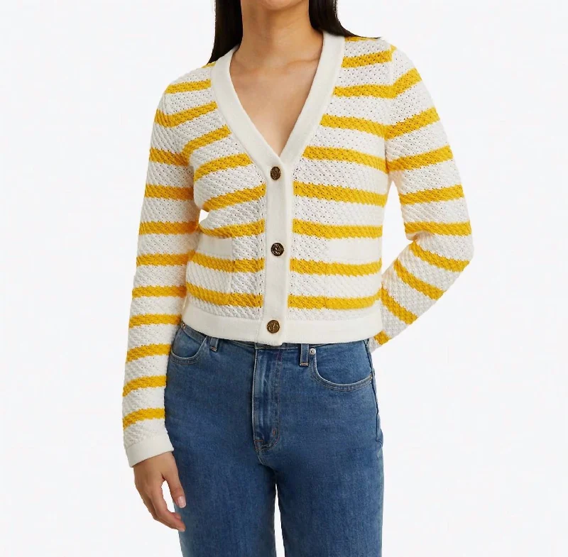 Weekend Specials to Delight Rita V-Neck Cardigan In Magnolia White