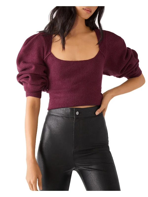 Top Pick Saffron Womens Ribbed Short Crop Sweater