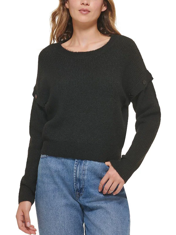 Fantastic Deals Womens Drop Shoulder Crewneck Pullover Sweater