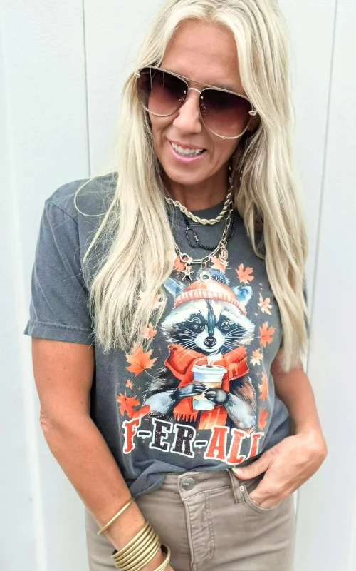 Weekend Savings Spectacular F-er-ALL Racoon Season Garment Dyed Graphic T-shirt - Final Sale