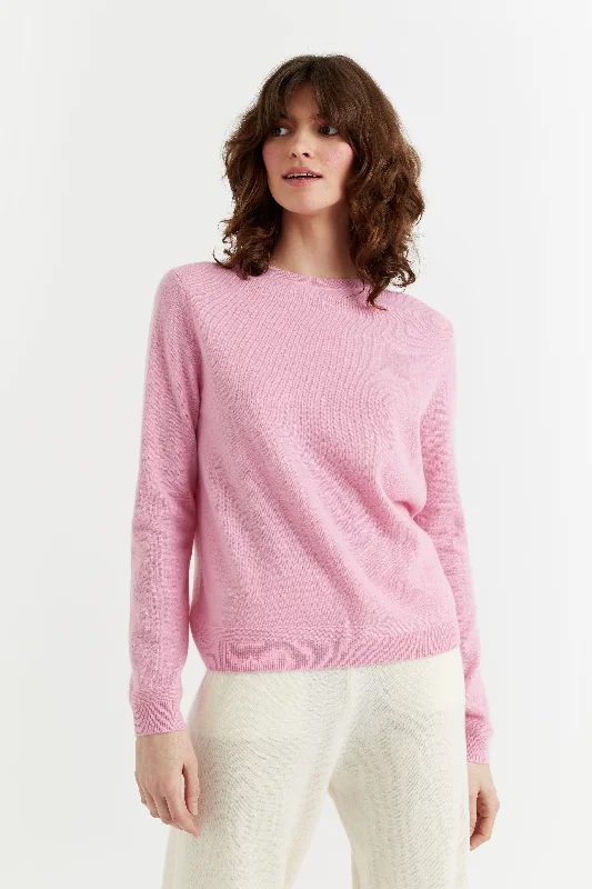 Blowout Deals Candy-Pink Cashmere Crew Sweater