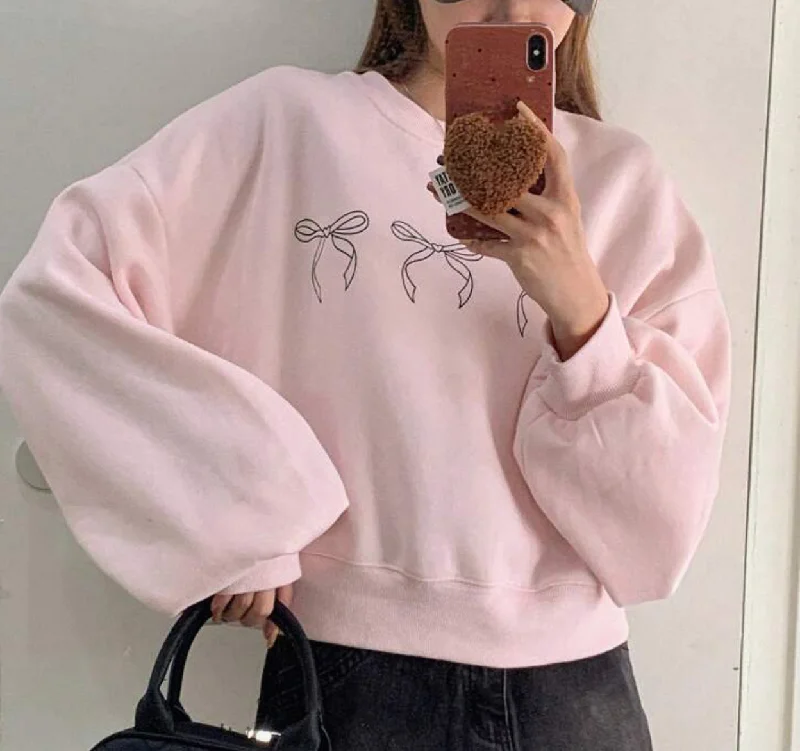 Weekend Offers That Delight Bow Print Sweater