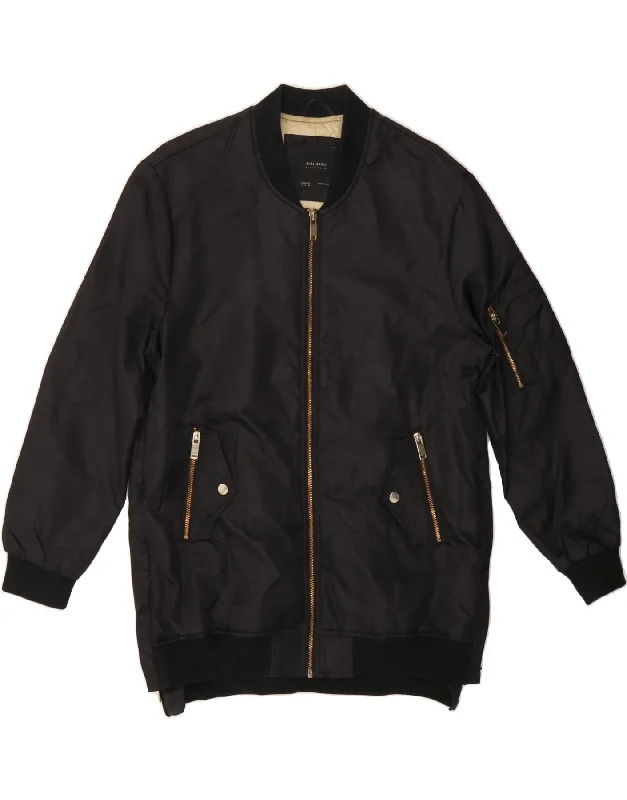 Unbeatable Prices ZARA Womens Windbreaker Coat UK 14 Medium Black Polyamide