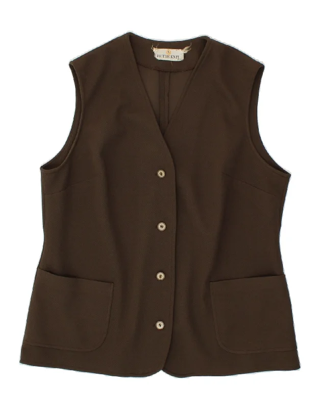 Year-End Sale VINTAGE Womens Gilet UK 20 2XL Khaki