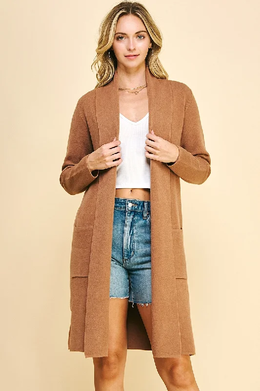 Price Fest Total Comfort Open Knit Cardigan - Camel