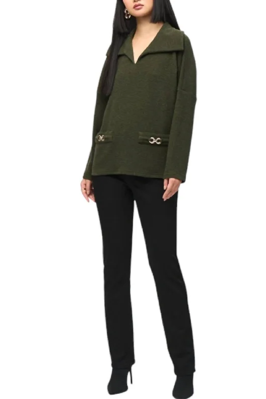 Special Offer Textured Sweater Knit Boxy Top In Iguana