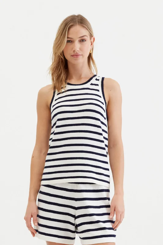 Unmissable Offer Cream Cotton-Linen Breton Vest