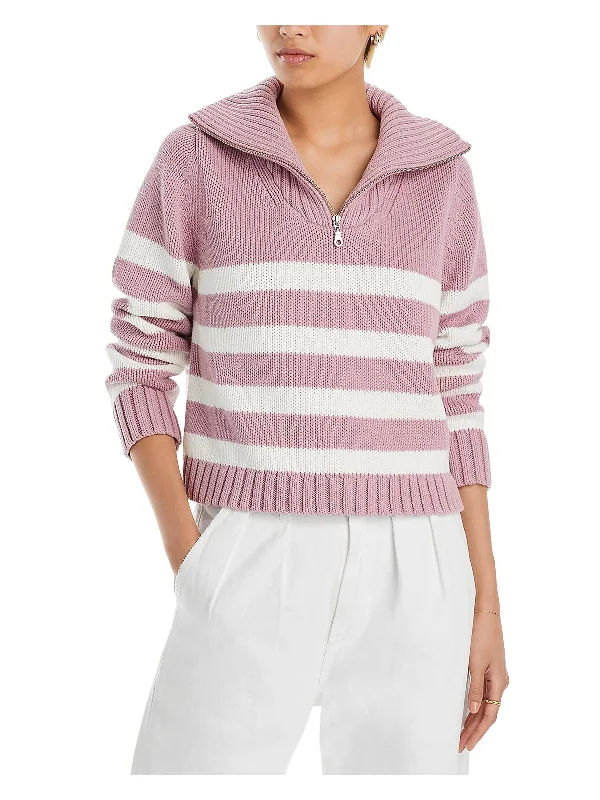 Warehouse Sale Matey Womens Striped Cable Knit Turtleneck Sweater