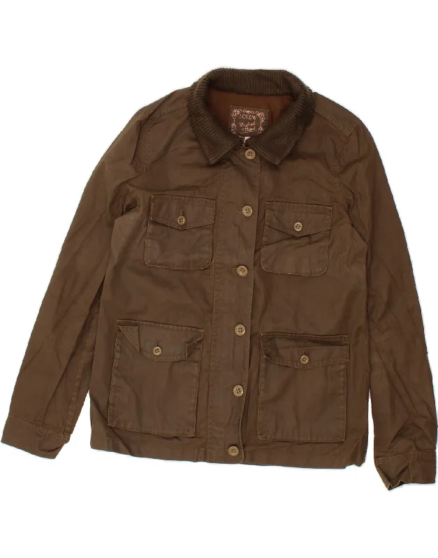 Daily Deals J. CREW Womens Utility Jacket UK 10 Small Brown Cotton