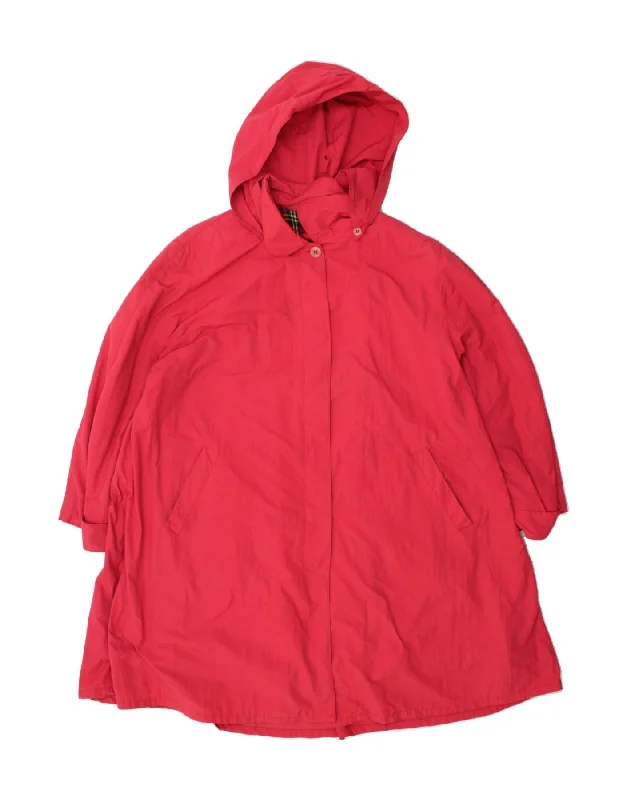 Weekend Savings Galore VINTAGE Womens Hooded Overcoat UK 18 XL Pink