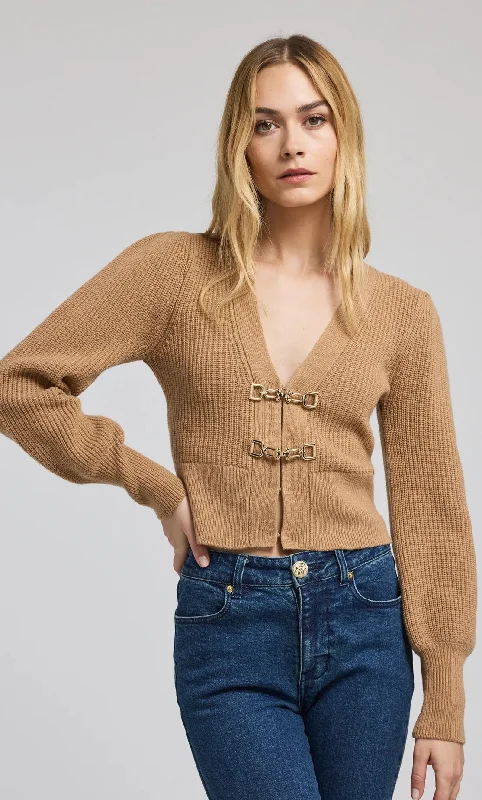 Value Pack Monse Saddle Buckle Closure Cardigan Camel