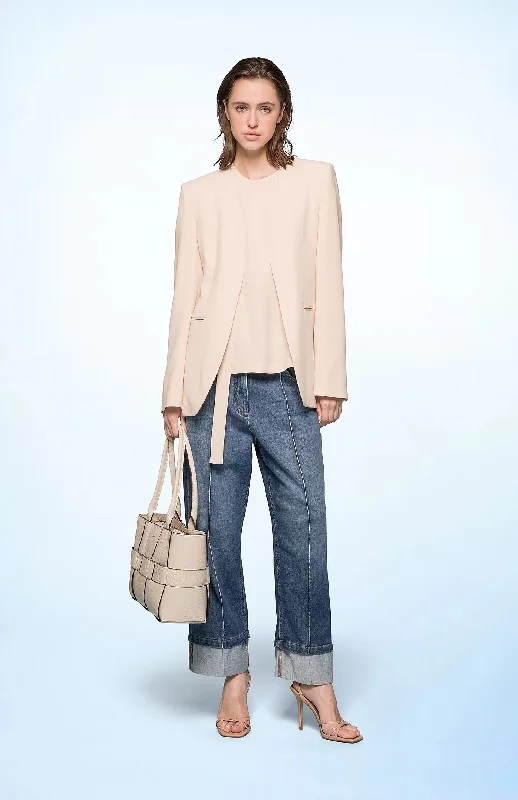 Weekend Savings Fiesta SEVENTY VENEZIA - STRETCH CUFFED DENIM TROUSER CROPPED