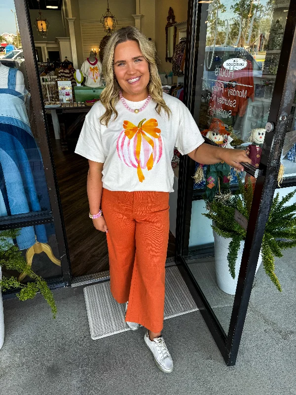 Super Deal Pumpkin Bow Tee