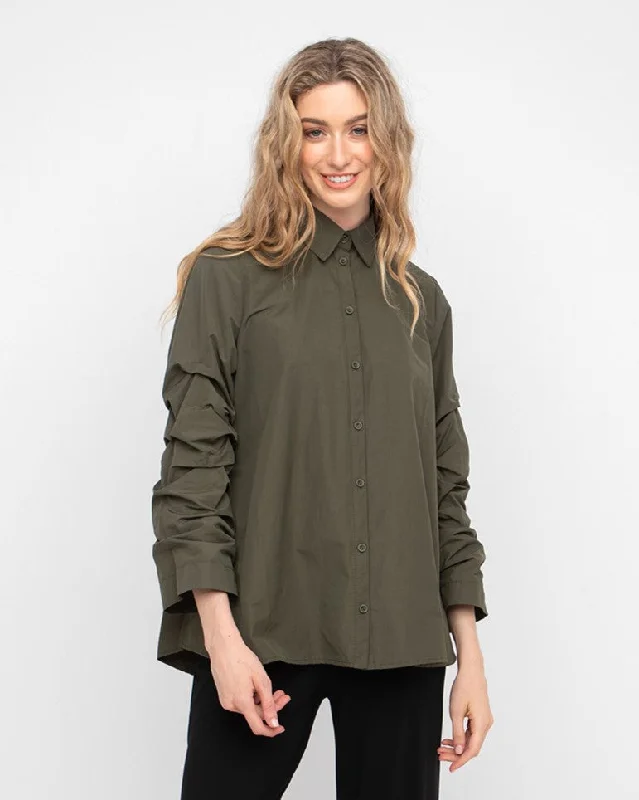 Weekend Deals That Sizzle Ozai N Ku Accordion Shirt, Military