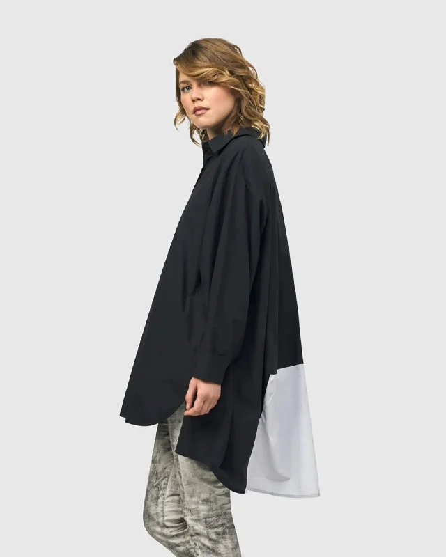 Savings Event Urban Oversized Trapeze Shirt, Black