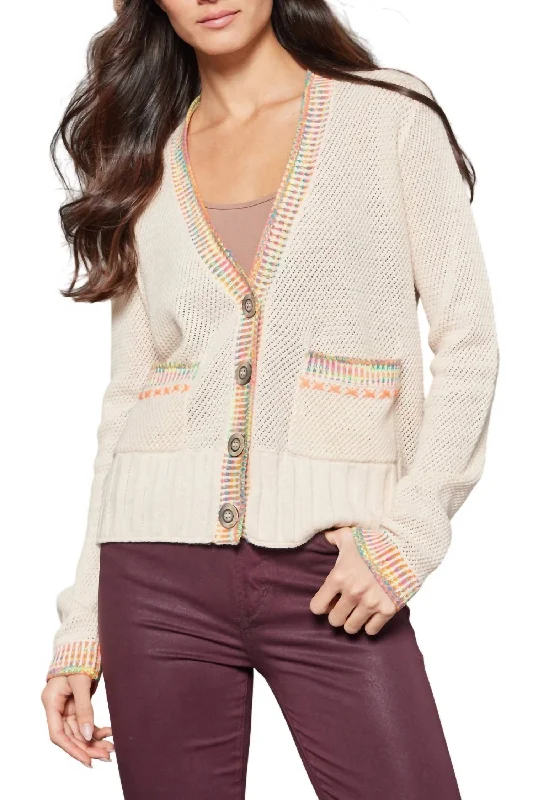 Super Deal Double Track Cardigan In Sheepskin/vellum