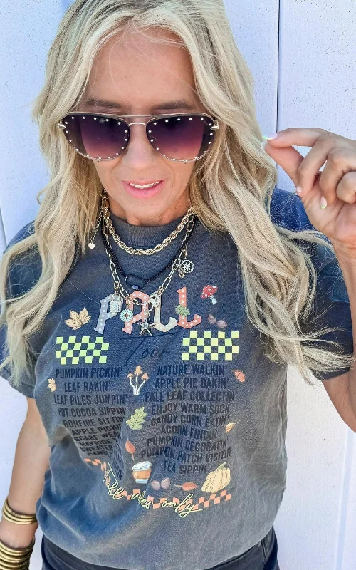 Weekend Discounts to Indulge In Fall Tour Itinerary Garment Dyed Graphic T-shirt - Final Sale