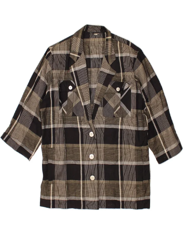 Low Price INCOM Womens Carol 3/4 Sleeve Blazer Jacket IT 44 Medium Black Check