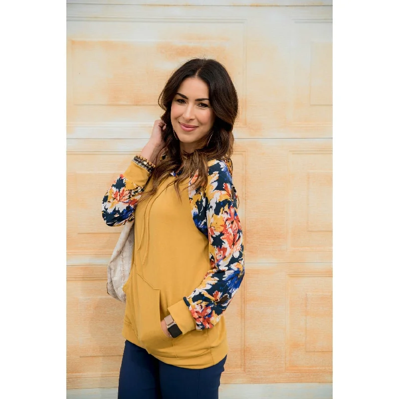 Closeout Floral Accent Hoodie