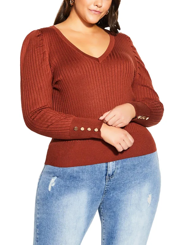 Clearance Sale Womens V Neck Viscose Pullover Sweater